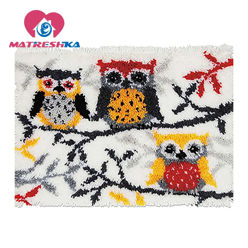 Мультфильм гобелен &quotСова&quot комплекты крюк с защелкой ковер ковры вышивка