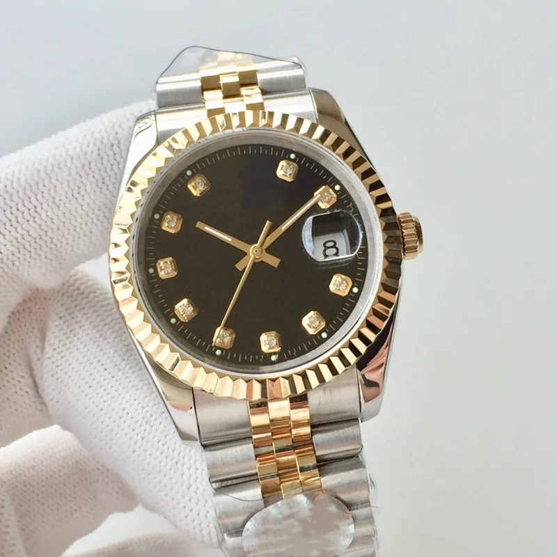 

Business casual automatic mechanical men's watch 40MM gold steel band luminous three needle men's quality watch