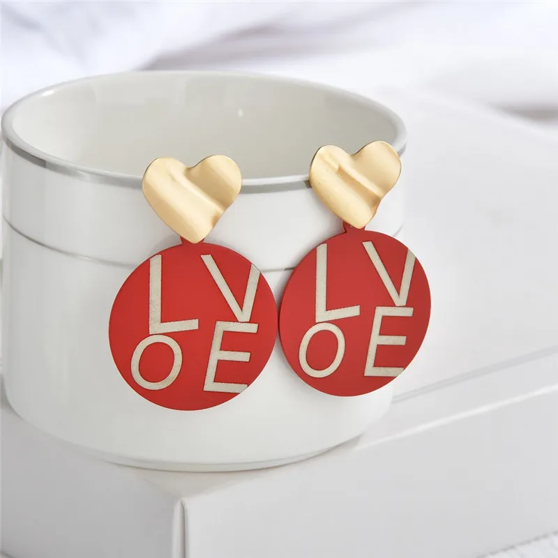 2020 летние красные висячие серьги корейские Очаровательные Круглые длинные в