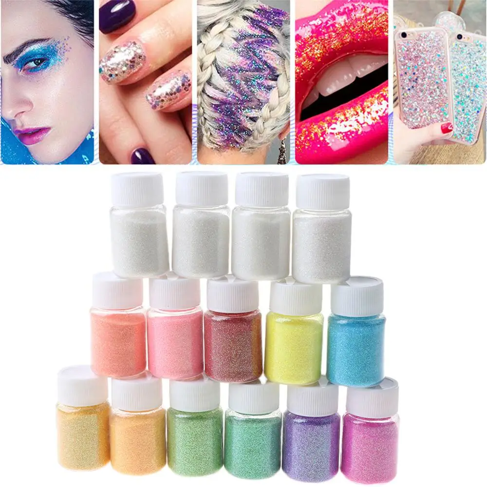 

15 Color Shiny Sequins Glitter DIY Crystal Epoxy Filler Slime Dye Powder Pearl Pigments Colorants Jewelry Making Filler
