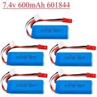 Аккумулятор Lipo 7,4 в 600 мАч для WLtoys K969, K979, K989, K999, P929, P939, запчасти для радиоуправляемой машинки 2s, 7,4 В, аксессуары для WLtoys K969, 5 шт.
