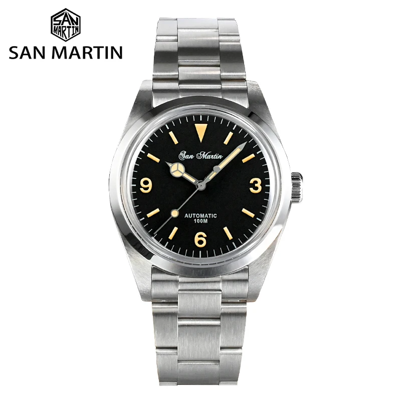 

San Martin 39 mm explorer escalade montres de sport pour hommes collection sport luxe rétro saphir nh35 automatique, mécanique