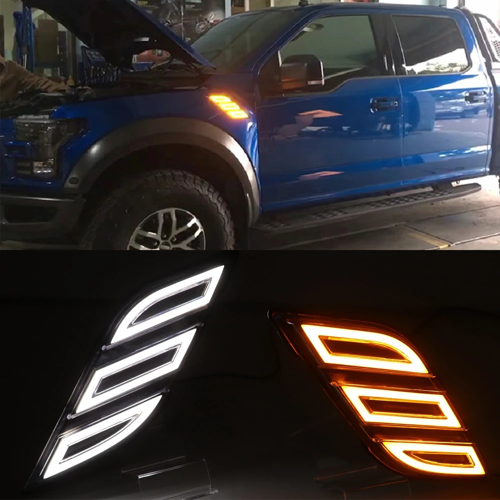 2 шт. автомобиля Fender светильник для Ford Raptor F150 2016 2017 2018 2019 Светодиодный дневной