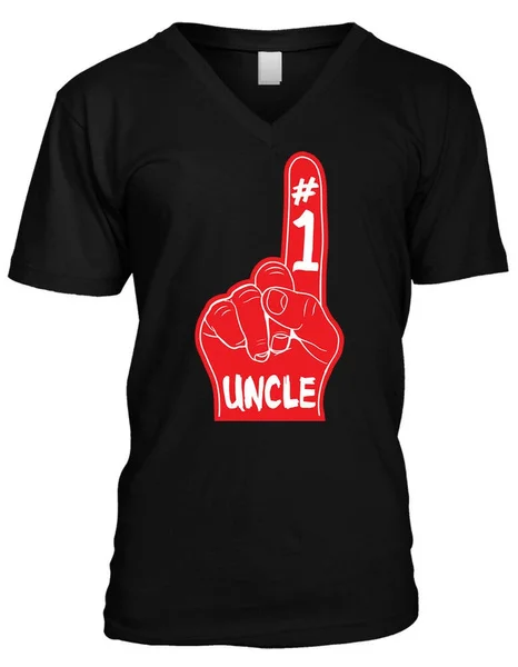 

#1 Uncle Foam Finger - Family Favorite Love Funny Mens V-neck T-shirt