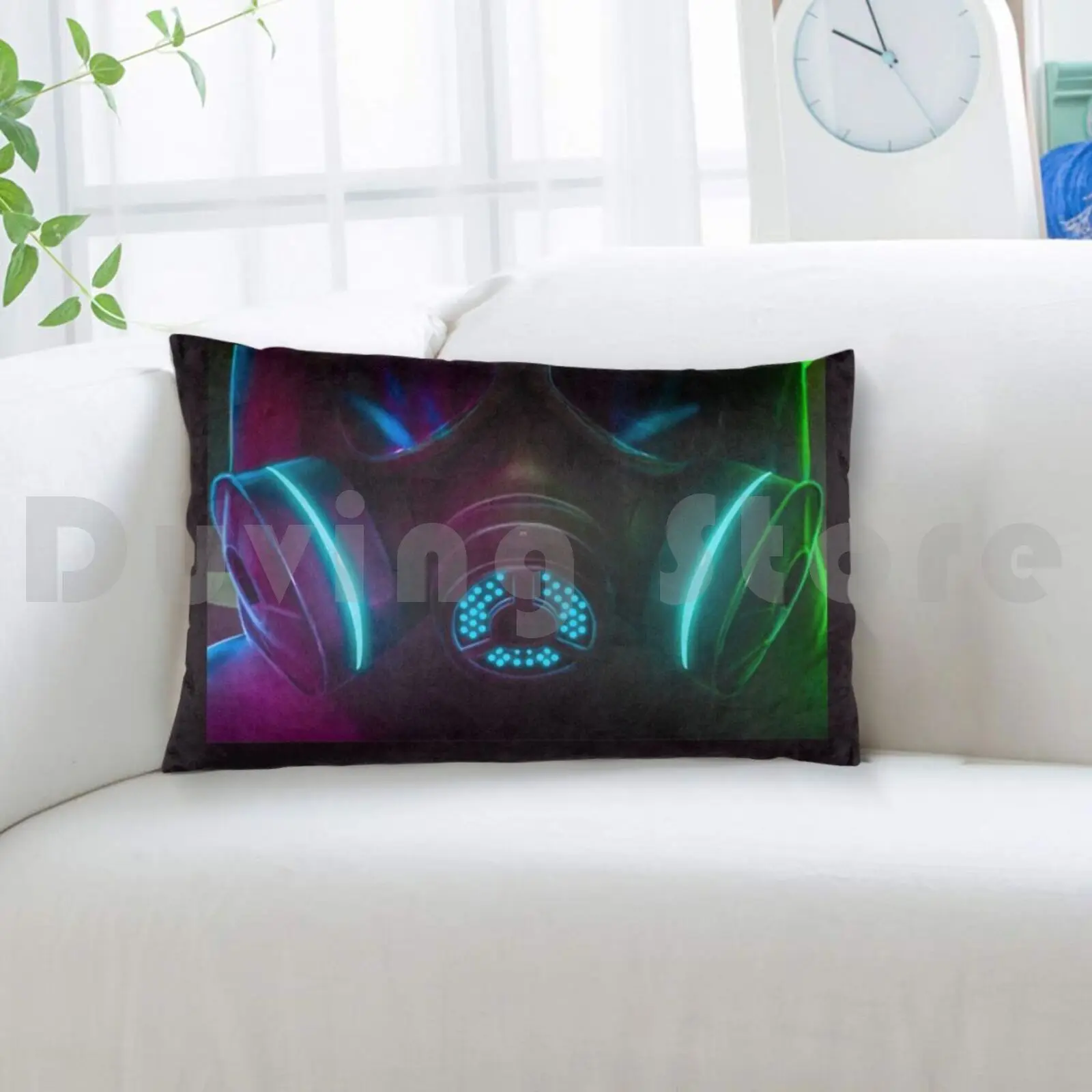 Неоновая газовая Подушка Чехол с принтом 35x50 хакеров неоновый кибер компьютер