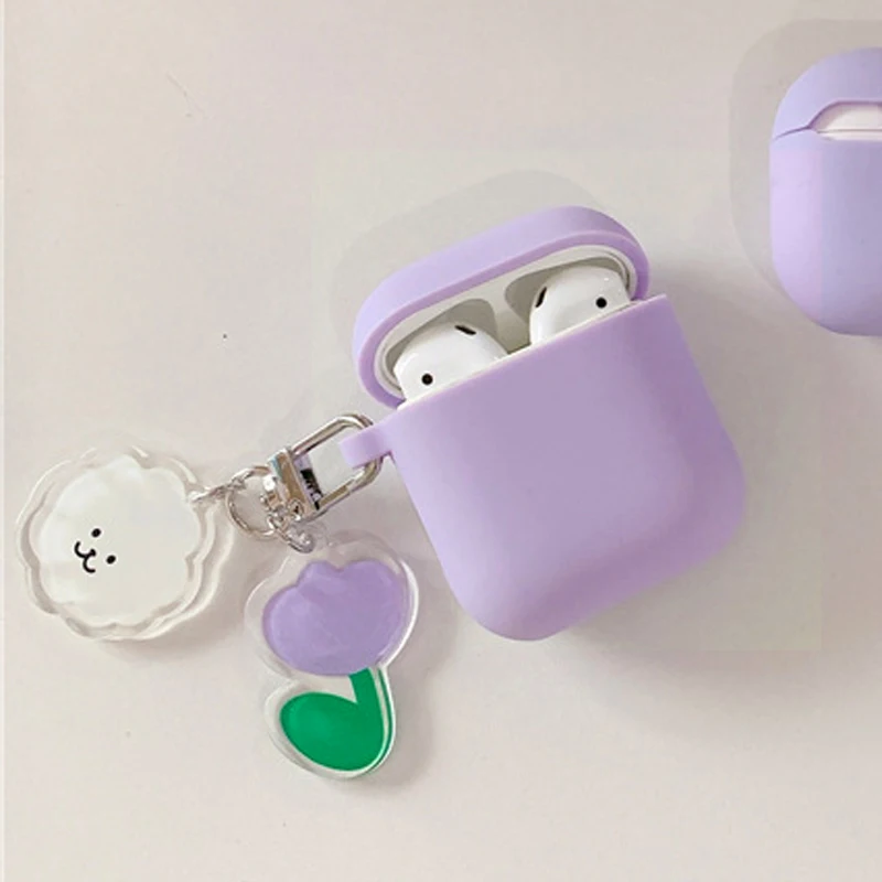 

Mini Pro 5 TWS Case cute bear cartoon flower Keychain Accessories Earphone Cover Mini Pro5 Cover Silicone Protective Case