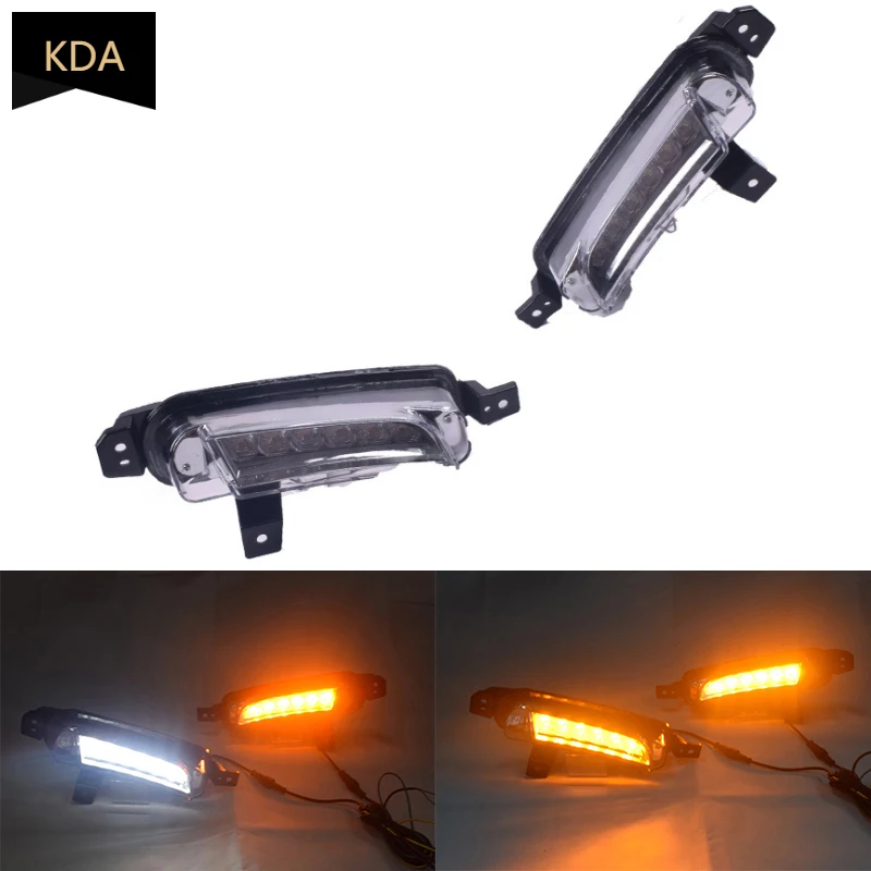 2Pcs 2 Colors Auto DRL 12V LED Daytime Running Light Turn Signal Day Light for Suzuki Vitara 2015 2016 2017 2018 2019 2020