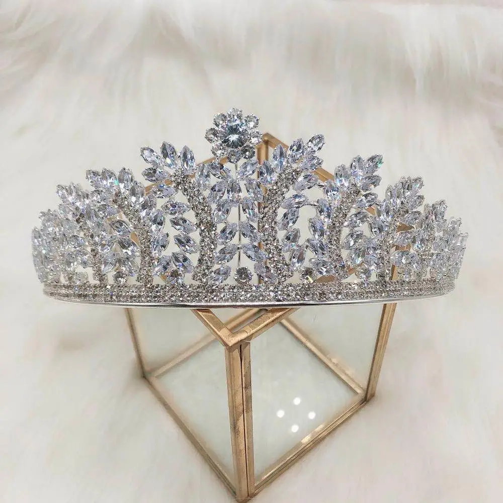 

Fashionable and noble zircon crystal crown crown headdress retro Princess Beauty Pageant wedding crown Bridal Hair Ornament