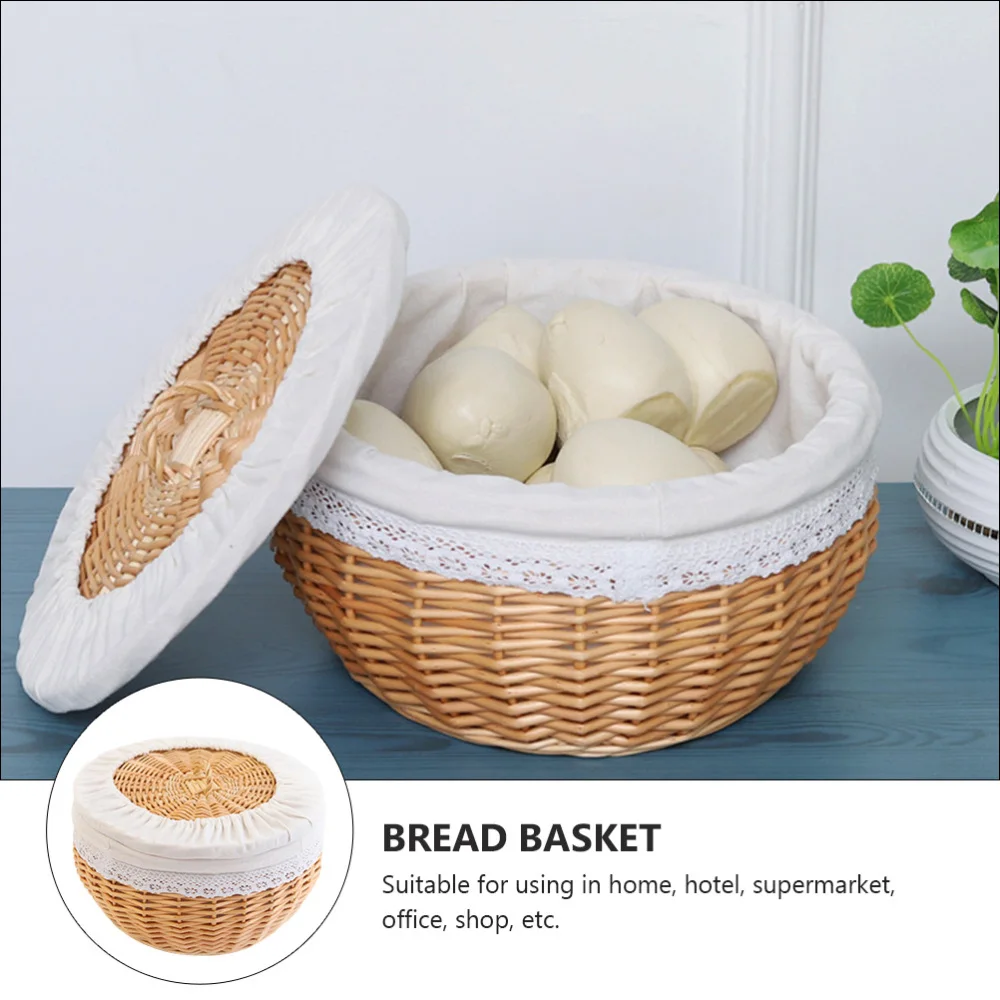 

1pc Practical Food Basket Weaving Craft Woven Basket Fruit Storage Container