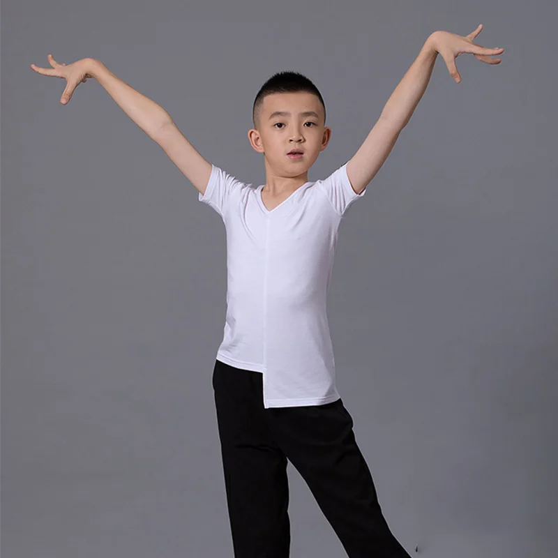 

Рубашка для мальчиков, с коротким рукавом, для латинских танцев, 110-170 см