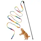 Игрушка для кошек, 1 шт., разноцветная Милая палочка, забавная палочка, пластиковые игрушки для домашних животных, Интерактивная палочка, двусторонняя Радужная лента, товары для кошек