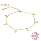 Женский ножной браслет CANNER Little Starfish, браслет из стерлингового серебра 925 пробы, оптовая продажа, женские летние ювелирные изделия