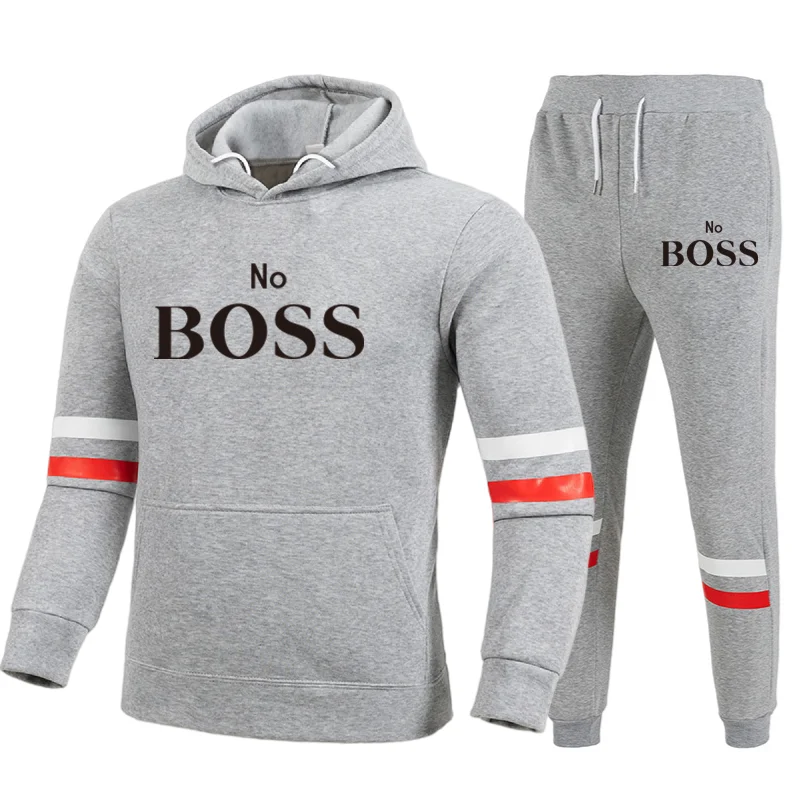 

Sweater hooded spring and autumn models 2021 new printed letter suit Korean men's casual sportswear