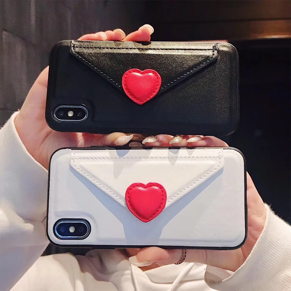 Card Slot Wallet Phone Case For iPhone 11 Pro XS MAX XR X Lovely Heart Pattern Soft TPU Back Cover 6 6S 7 8 Plus Capa |