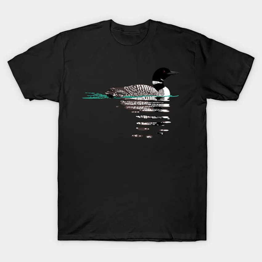 Common Loon T Shirt Bird tshirt outdoor hiking natural landscape nature lake forest outdoors animal canada | Мужская одежда