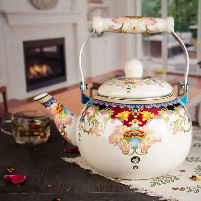 Эмалированный чайник для здоровья органический газовый домашний Горячий кувшин