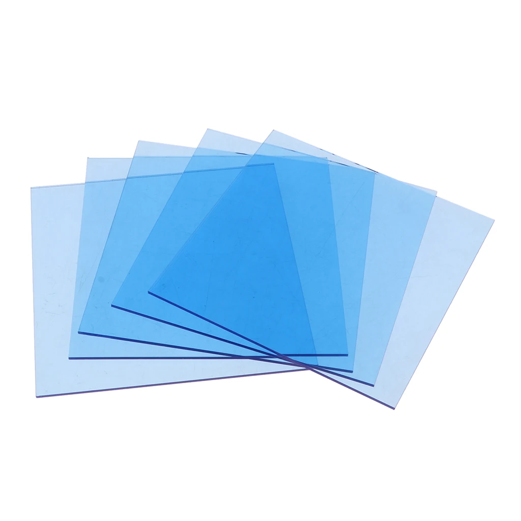 

Pack of 5 Sky Blue Transparent Acrylic Sheet Plastic Board Consumables Model Building Materials DIY Accessory 15x15cm