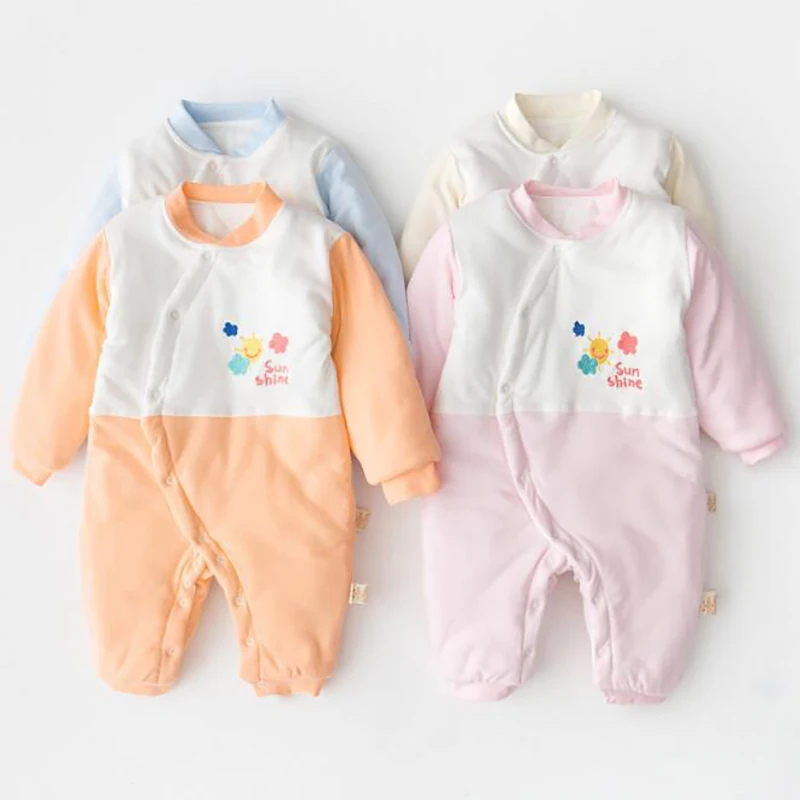 

Baby Rompers Cotton Thick Onesies Winter Newborn clothing Baby Clothing Long Sleeve Warm Unisex cartoon Print