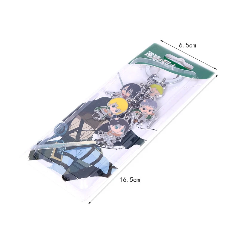 5 шт./компл. аниме атака на титанов брелок Eren Jaeger металлический Микаса Аккерман