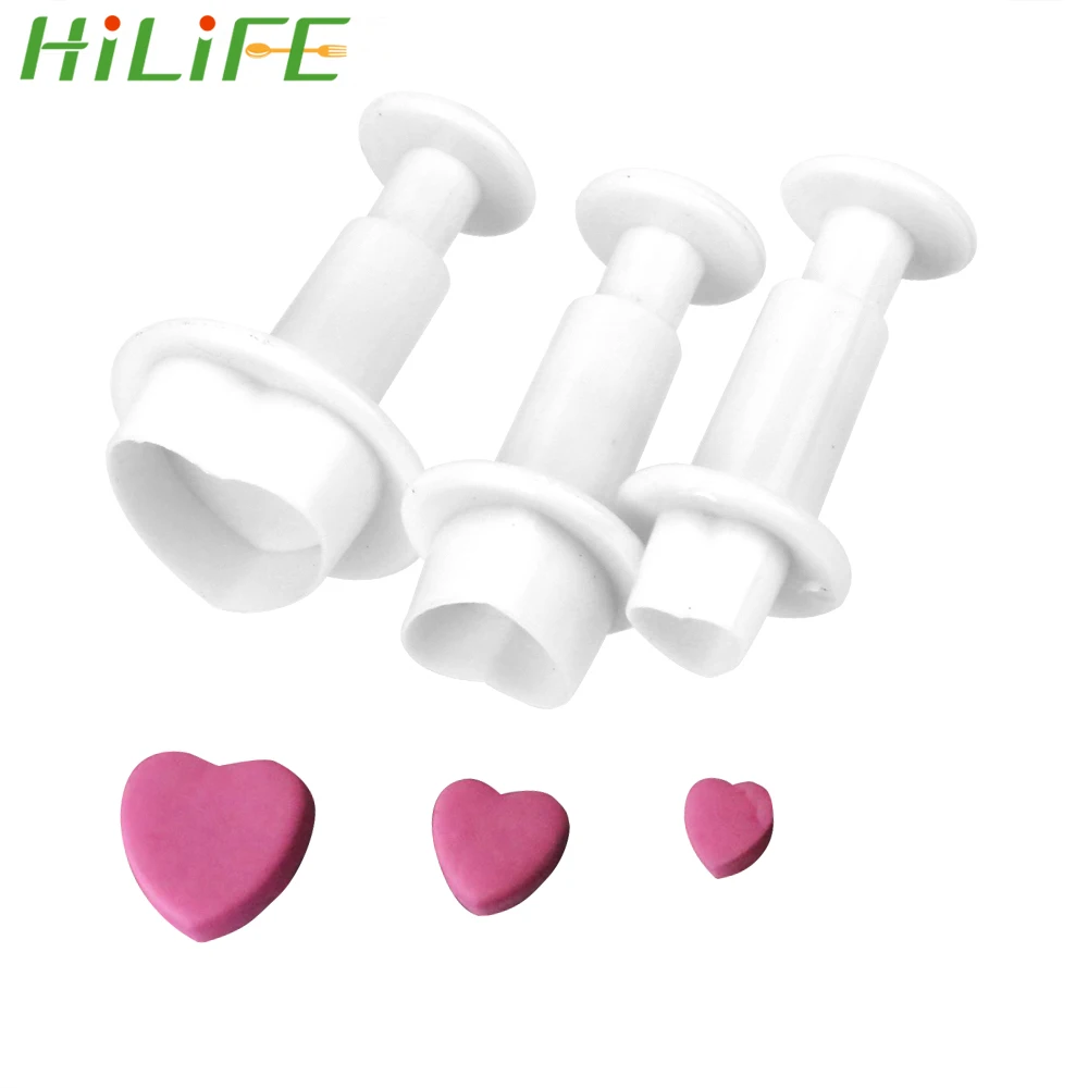 HILIFE сердце весна штамп 3 шт. Печенье Торт украшения Плунжер выпечки аксессуары Gummies Торт Инструменты помадка торт плесень