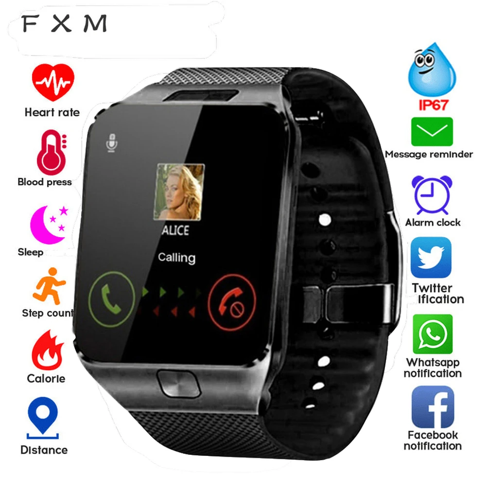 FXM женские цифровые часы умные TF SIM Камера мужчина Frauen Спортивные Bluetooth наручные