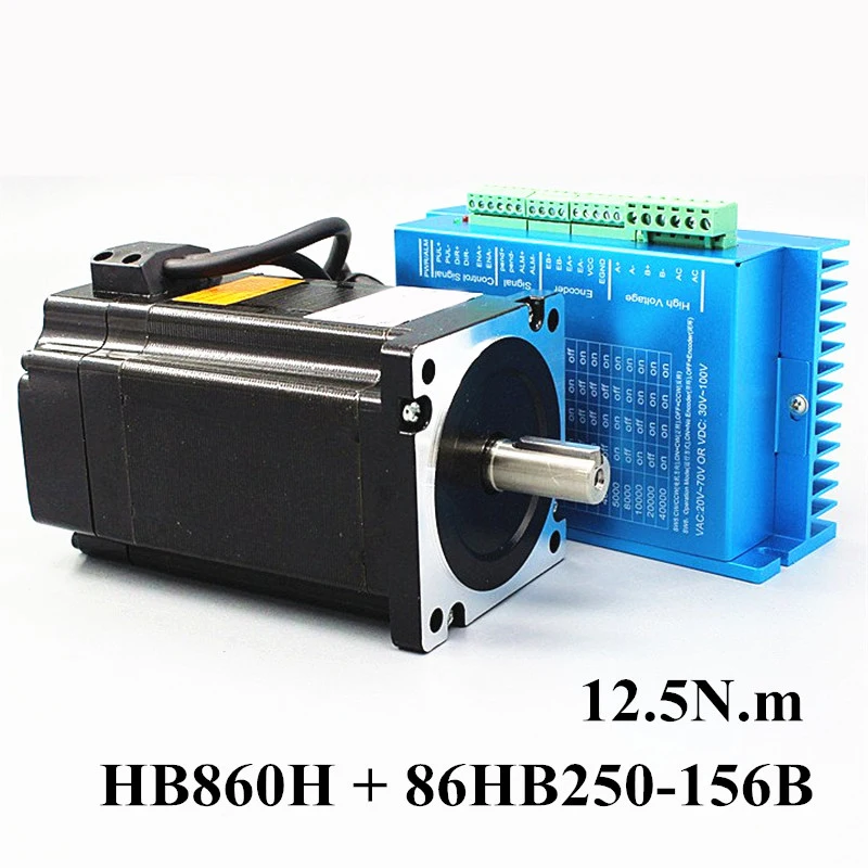 Nema 34 12.5N.M замкнутый контур шаговый двигатель сервопривод Hb860H + 86Hb250-156B 86 2-фазный |