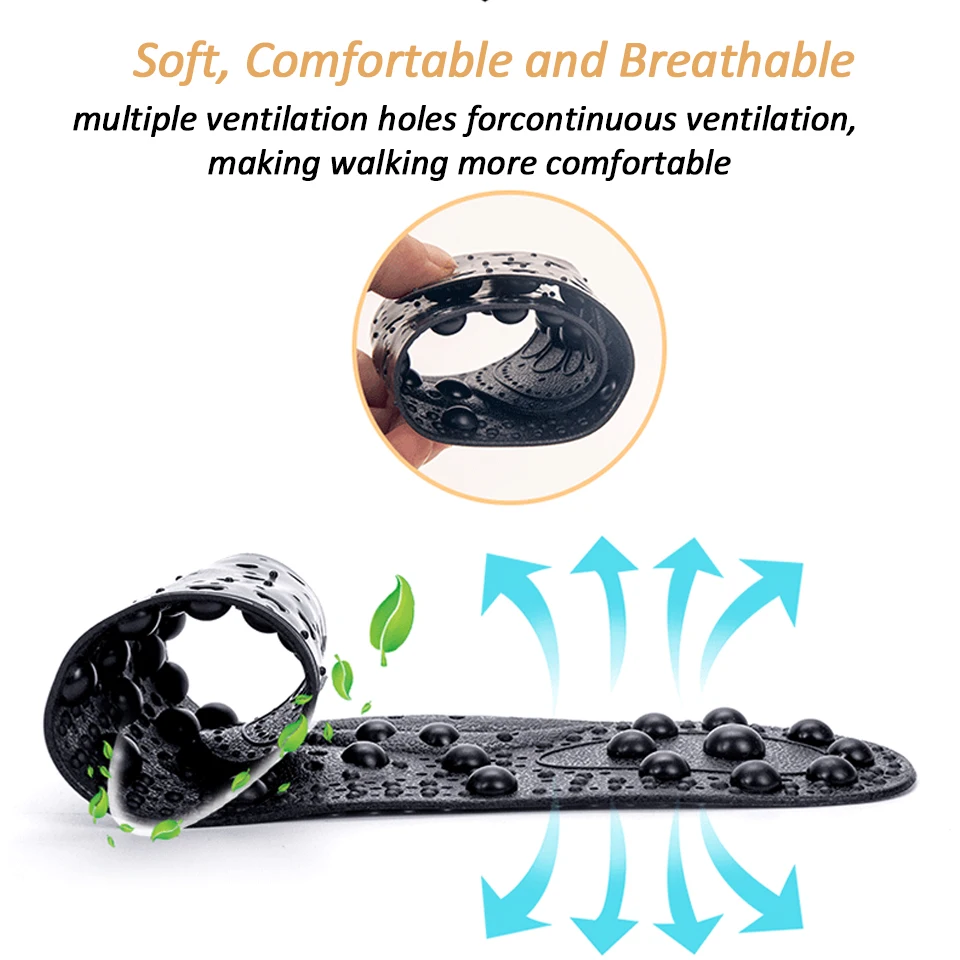 Enhanced upgrade 68 Magnetic Massage insole Foot Acupuncture Point Therapy Insole Cushion Body Detox Slimming Magnetic