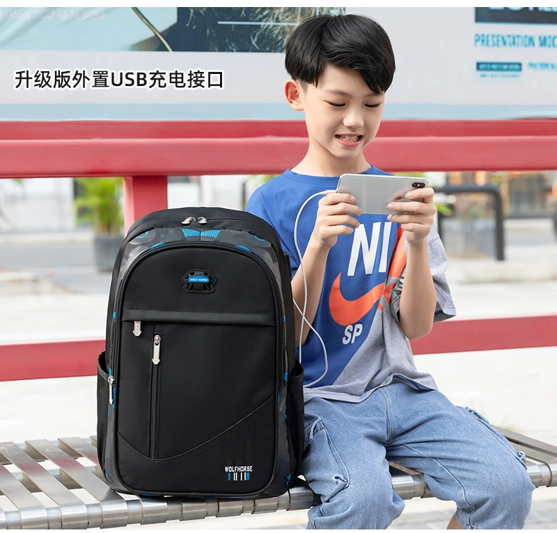 

B3527 -New leisure multi-function backpack trend solid color large capacity Backpack