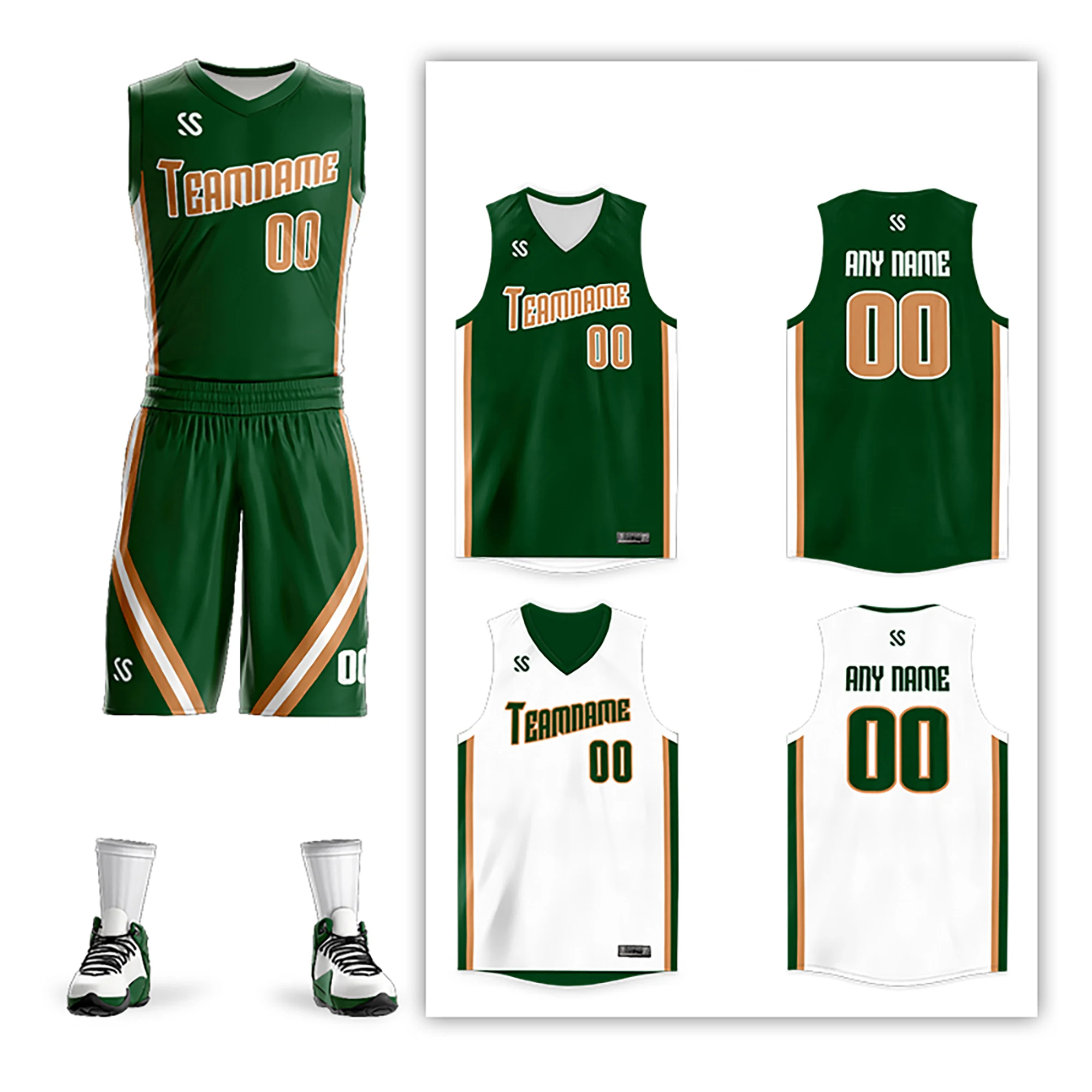 

Reversible High Quality Custom Basketball Jerseys Sleeveless Sports kits Breathable Team Training Uniform Sets Tracksuit Size