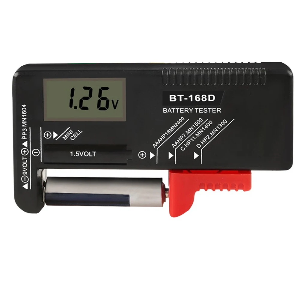 

NEW BT168 Portable Universal Digital Battery Tester Volt Checker For AA AAA 9V 1.5V Button Multiple Size Battery Tester Checker