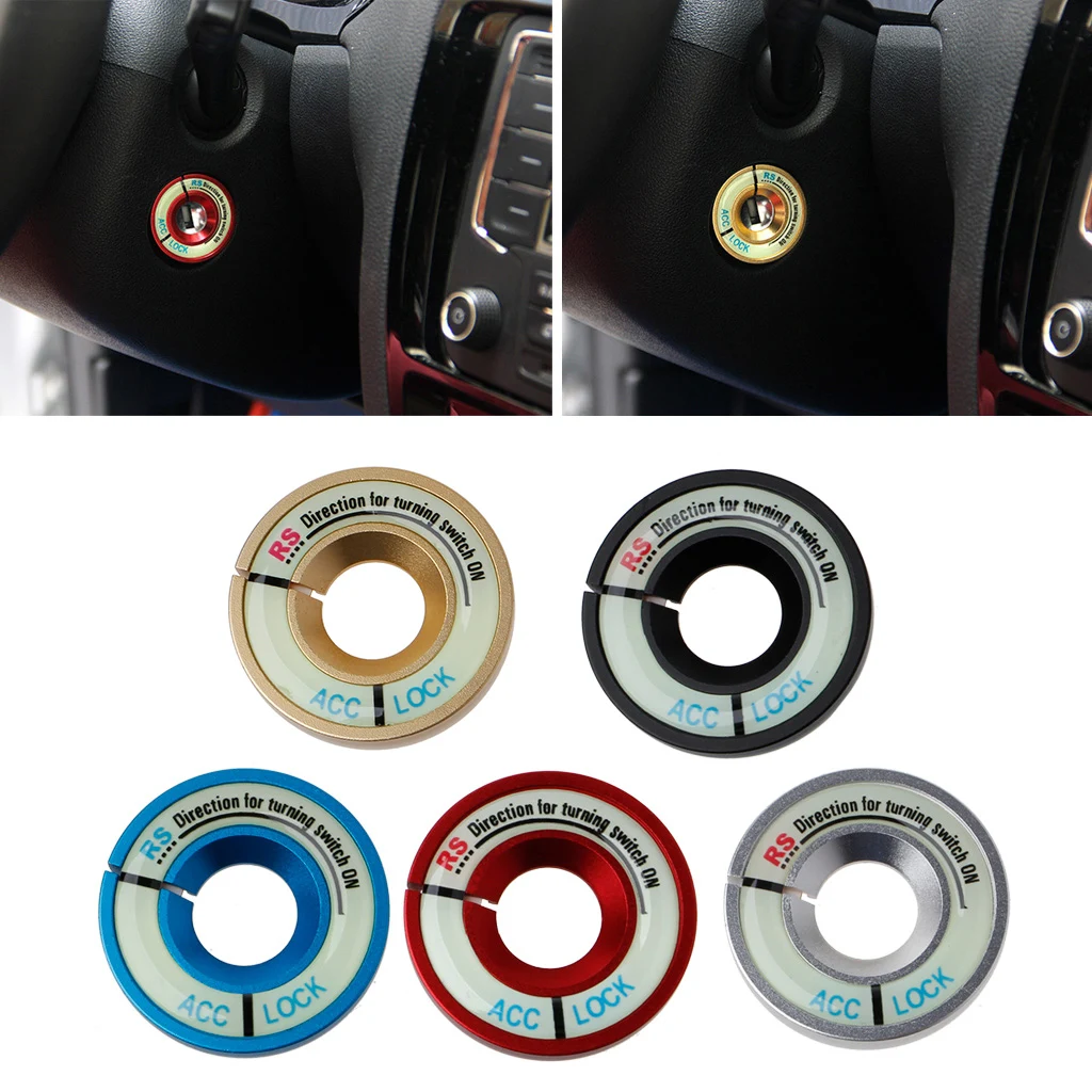 Автомобильная светящаяся наклейка на зажигание кольцо для ключа переключатель