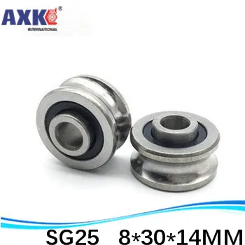 10 шт. SG25 2RS U паз шкив шарикоподшипники 8*30*14 мм направляющий роликовый подшипник