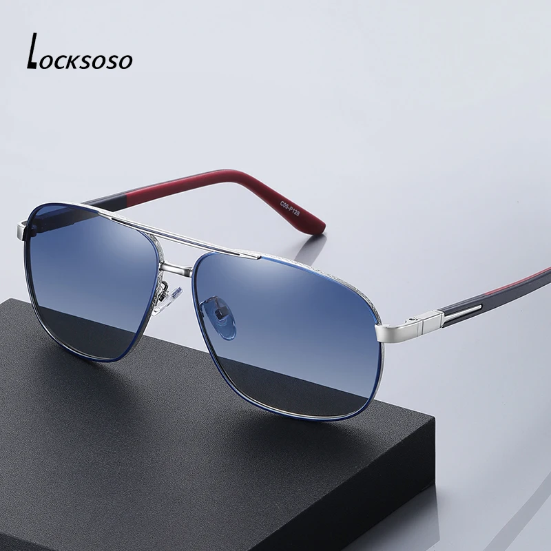 

LOCKSOSO Sunglasses Men 2021 Polarized Fashion Classic Vintage Metal Summer Retro UV400 Decorative Driving Sun Glasses okulary