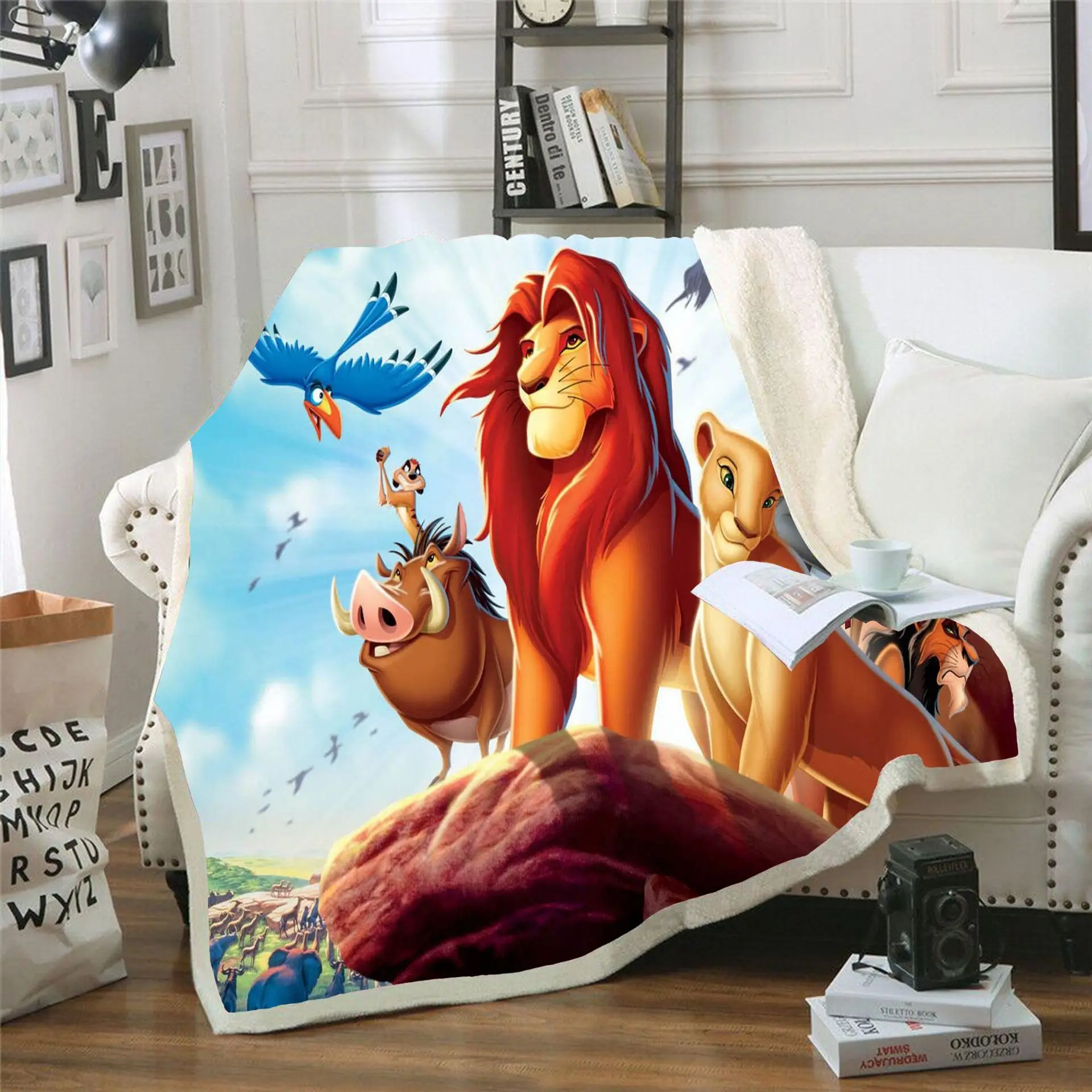 

Lion King Simba 3D Printed Sherpa Blanket Thows Couch Quilt Cover Travel Bedding Velvet Plush Throw Fleece Blanket Bedspread