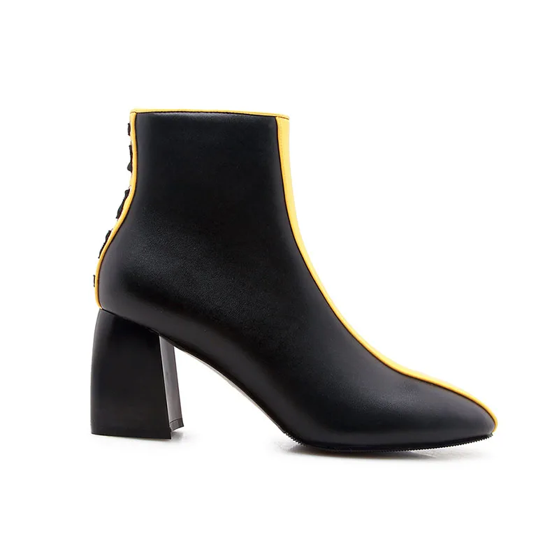 Phoentin/чунковые ботинки цвет желтый смешанные цвета 2019 натуральная кожа женская