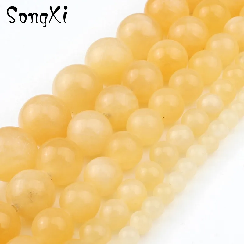 Натуральный камень желтый топазы нефрит круглые бусины 4/6/8/10/12 мм подходящие