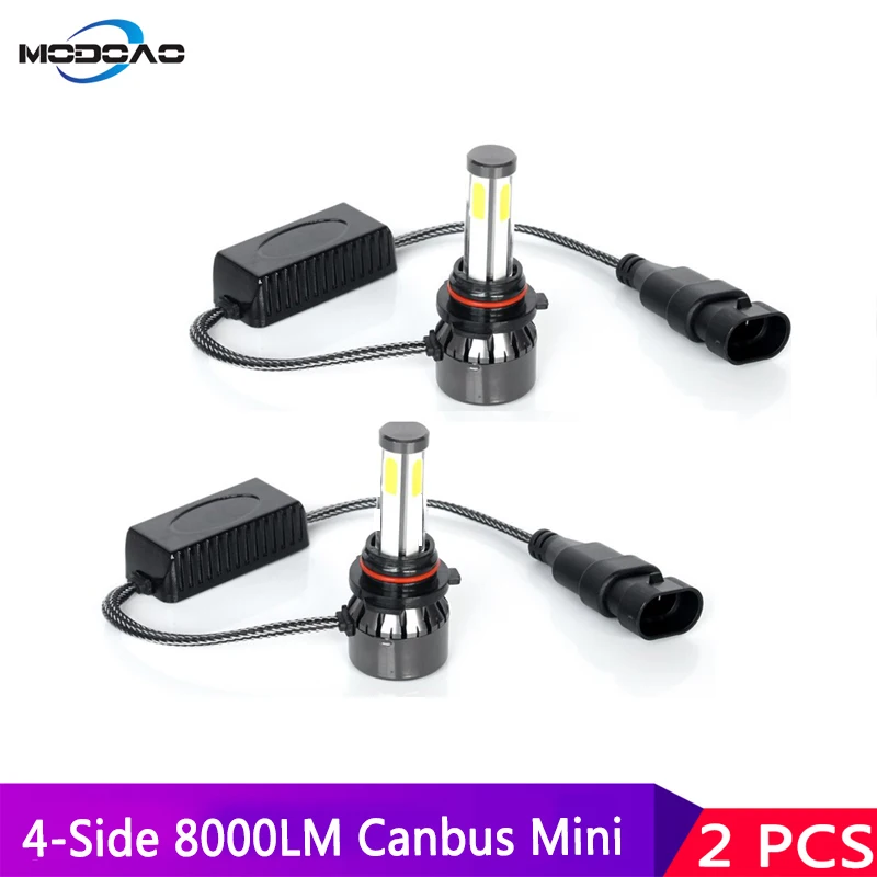 2 шт. H1 H3 H4 H7 светодиодные фары Canbus Erorr бесплатно 360 градусов COB H8 H9 H11 9005 9006 HB3 HB4