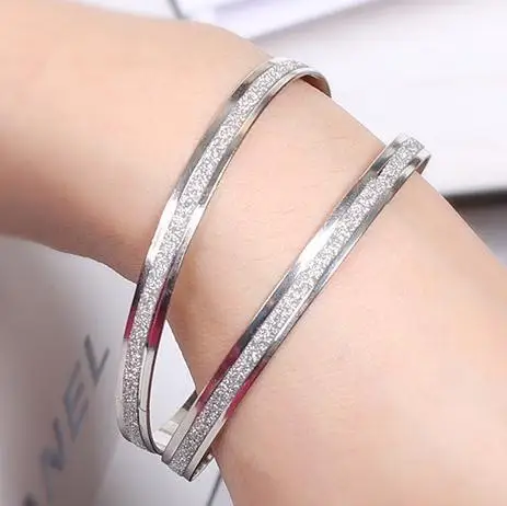 

New Fashion Round Alloy Bracelet For Women Korean Pop Simple Matte Metal Girl Gift Temperament Jewelry Wholesale