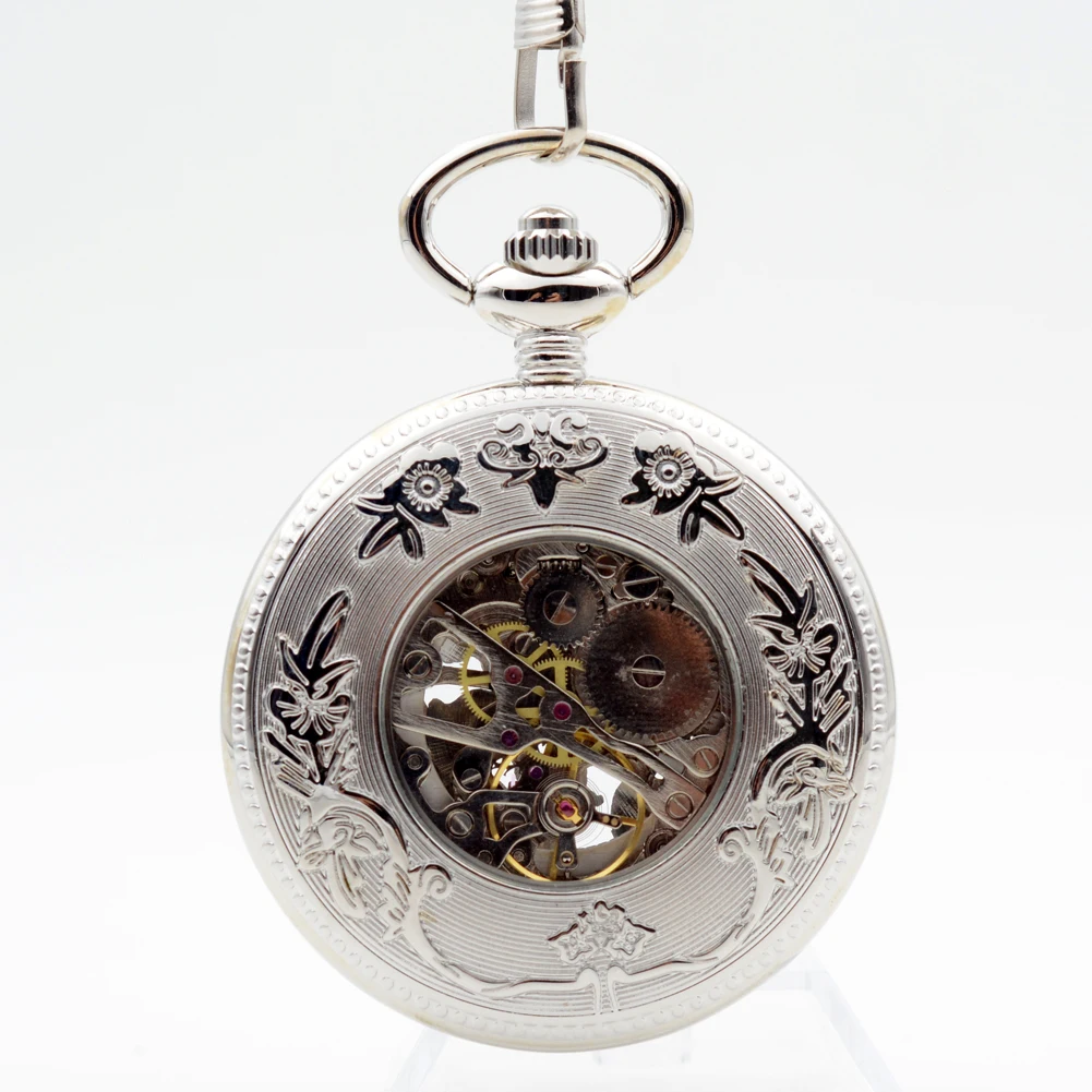 M076 Серебряный Дракон и Феникс раскладушка ручной Ветер Механические карманные