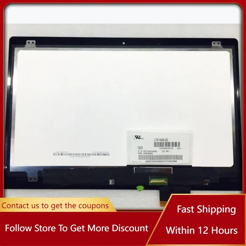 

14 inch LCD Screen For Lenovo Flex 3-14 14" Yoga 500 -14 FHD 1920*1080 LED LCD Touch Digtizer Assembly 80JK