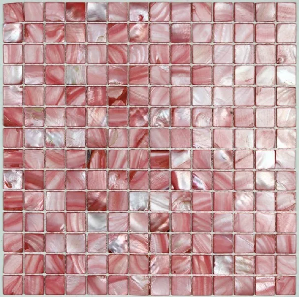 

11 PCS 2mm Thickness Dying Red Pink Mother Of Pearl Tile Backsplash Kitchen Bathroom Sea Shell Mosaic MOP054