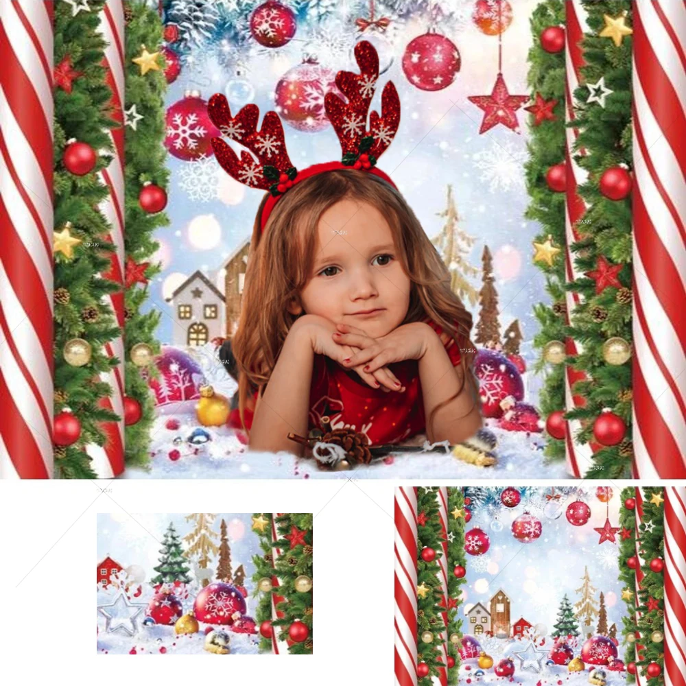 

Christmas Backdrop Snow Winter Forest Tree House Birthday Baby Party Portrait Decoration Photographic Background Photobooth