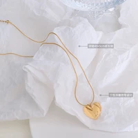 french style heart love pendant necklace clavicle chain titanium steel 18k gold jewelry ins wind wedding gift
