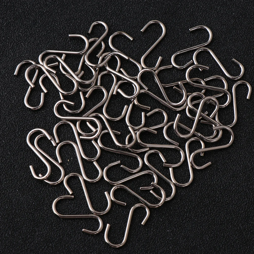 

100PCS DIY Mini S-shaped Hooks Sturdy S-shaped Hooks Stainless Steel S-shaped Hangers Metal DIY Jewelry Accessory