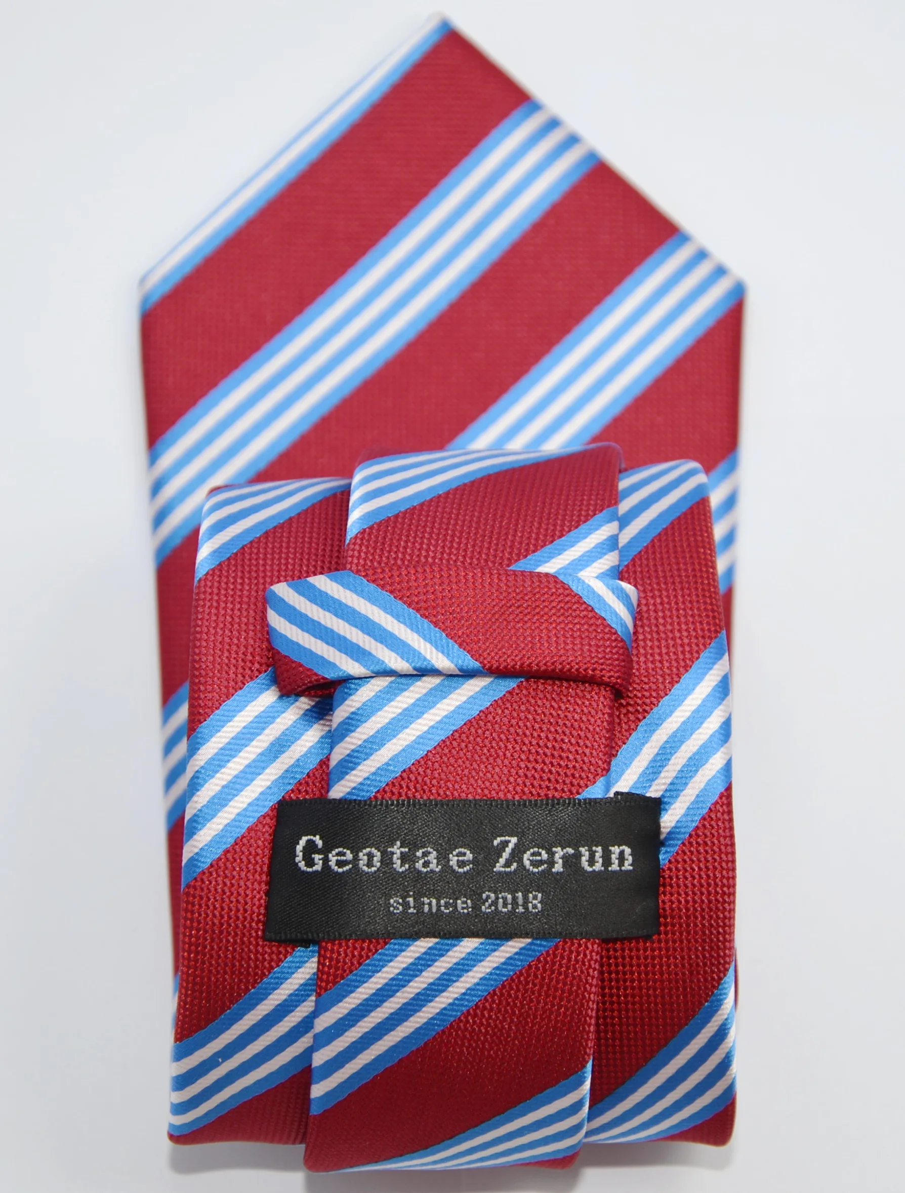 

9cm Men's Striped Tie 100% Silk Necktie Red White Blue Yellow Jacquard Party Wedding Woven Fashion Design