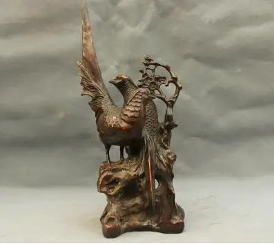 12 &quotКитайская пара сорока птица стоящая в дереве счастливая бронзовая