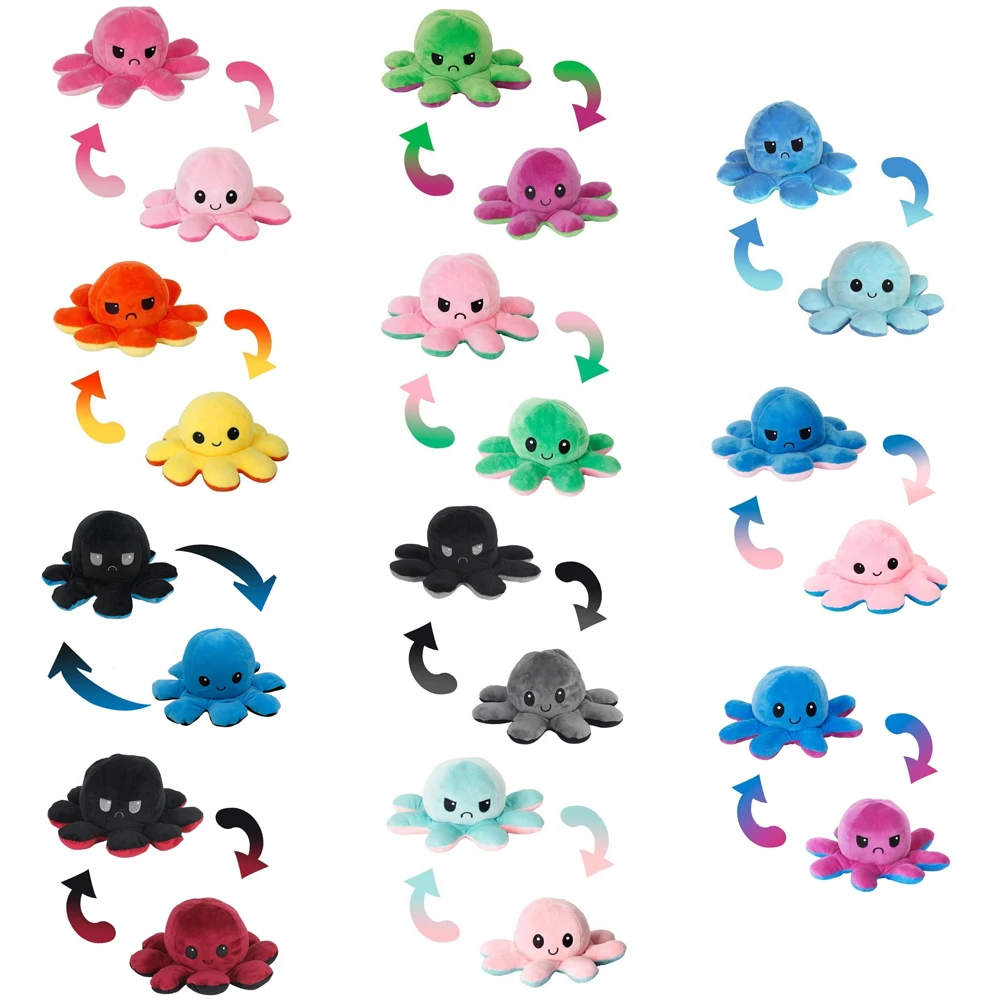 

Fashion Reverse Jewelry Home Furnishing Octopus Flip Octopus Childrens Party Birthday Toys Emotion Peluches Plush Toys