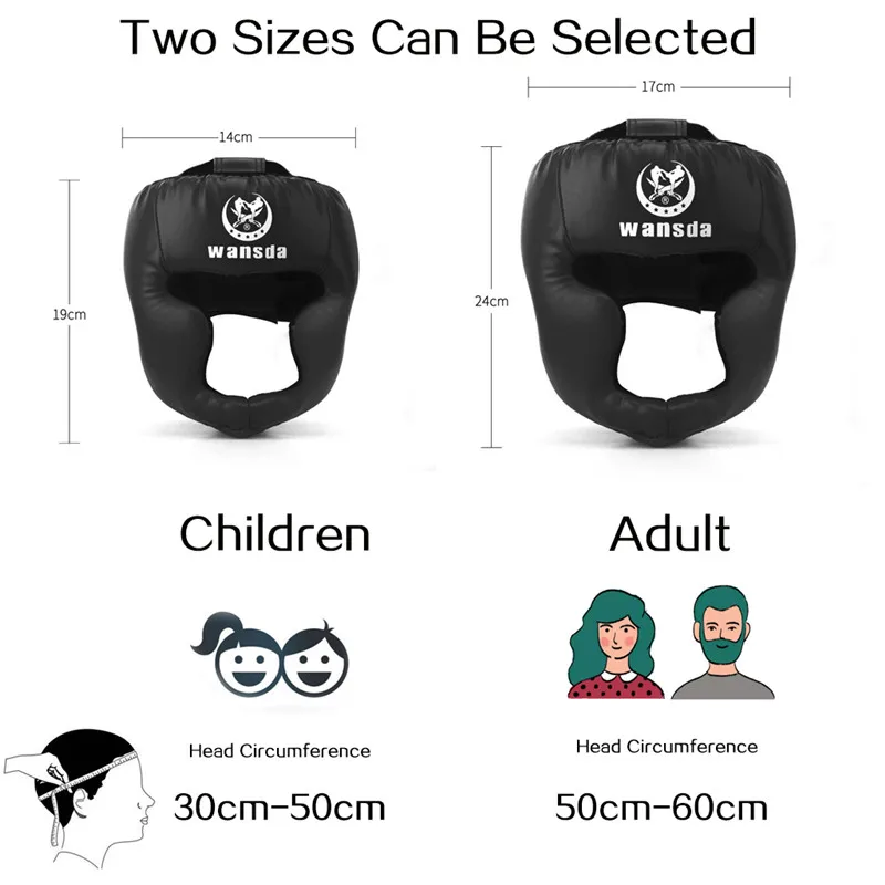 

PU Leather Kick Boxing Helmet for Kids Adult Karate Muay Thai Free Fight MMA Sanda Training Protector Headgear Equipment