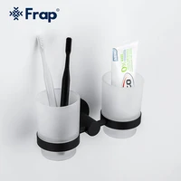 frap cup tumbler holders double toothbrush tooth black cup holder cups wall mount bathroom accessories bath hardware set f30206
