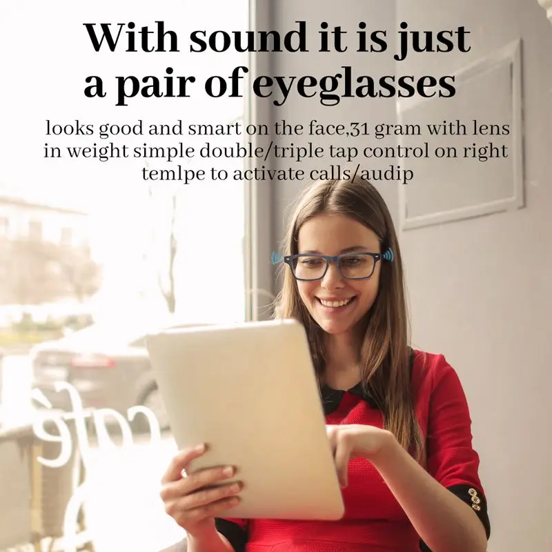 저렴한 새로운 블루투스 5.0 스마트 안경 음악 음성 통화 선글라스 IOS 안드로이드와 호환, 처방 렌즈 사용자 정의 지원
